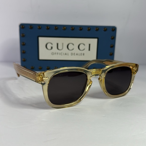 ?- New Authentic GUCCI GG0182S 006 Transparent Brown/Grey sunglasses main image 12